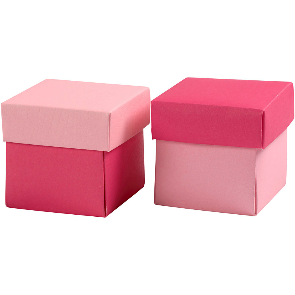 Creativ company folding box, size 5.5x5.5 cm, 250 g, pink, 10 pieces 1 box