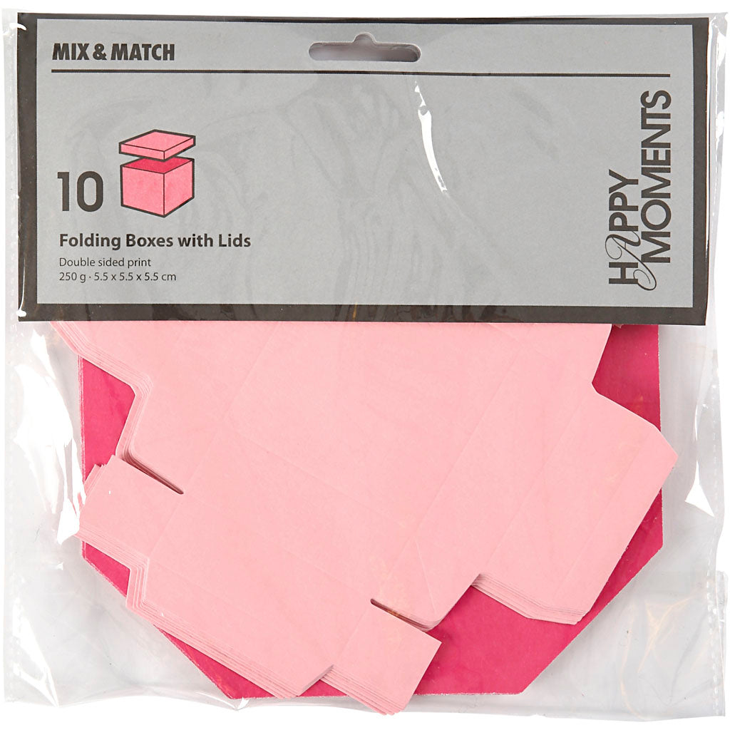 Creativ company folding box, size 5.5x5.5 cm, 250 g, pink, 10 pieces 1 box