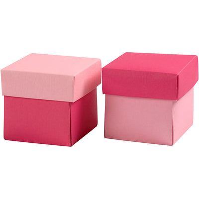 Caja plegable Creativ company, medidas 5,5x5,5 cm, 250 gr, rosa, 10 piezas 1 caja
