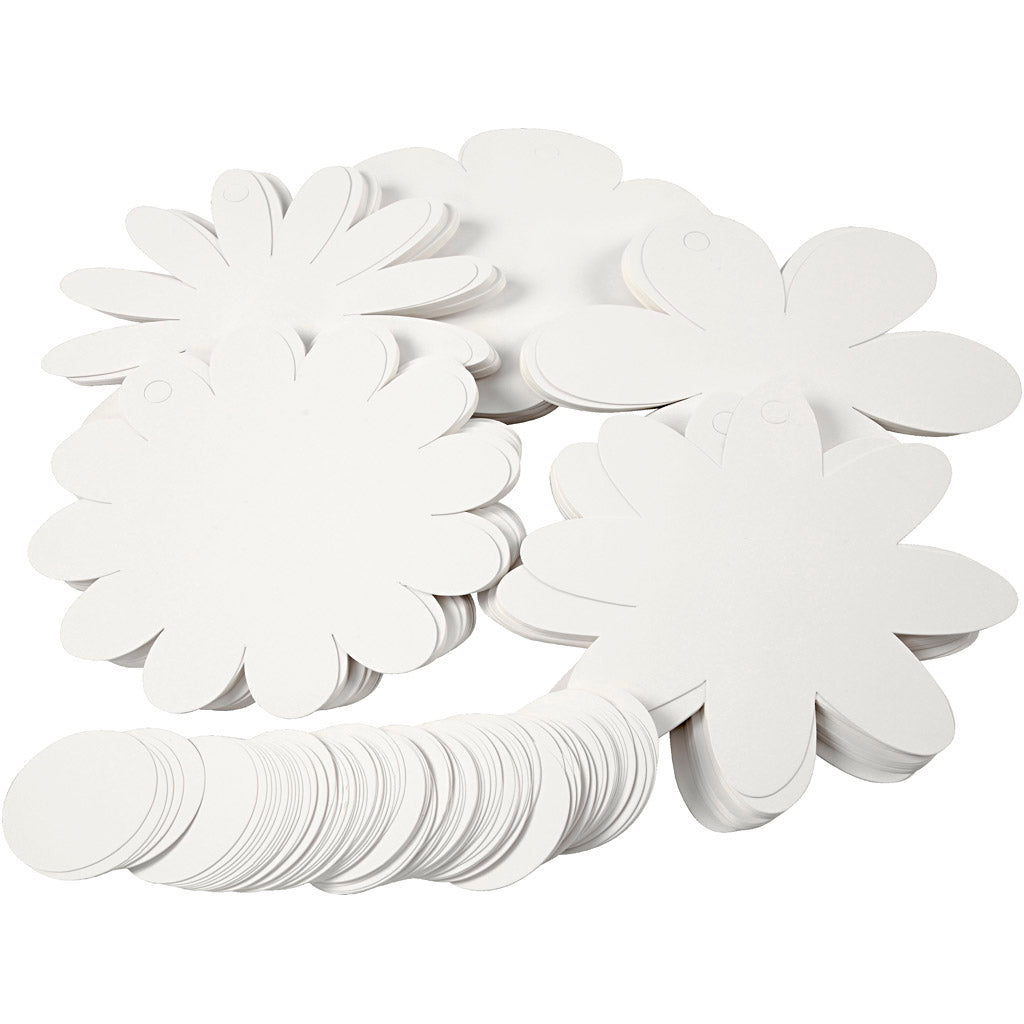 Creativ Company flowers, D 20 cm, 400 gr, white, 5x20 piece 1 box