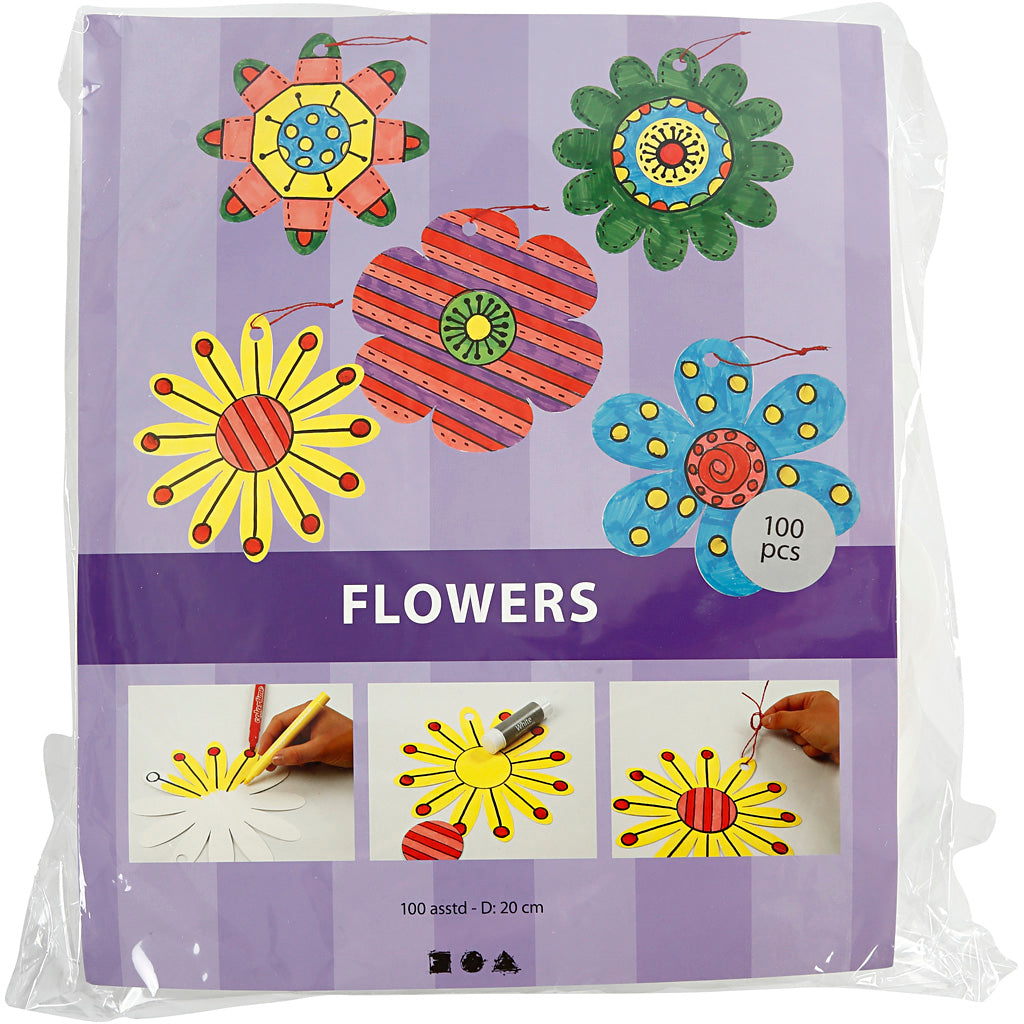 Creativ Company flowers, D 20 cm, 400 gr, white, 5x20 piece 1 box