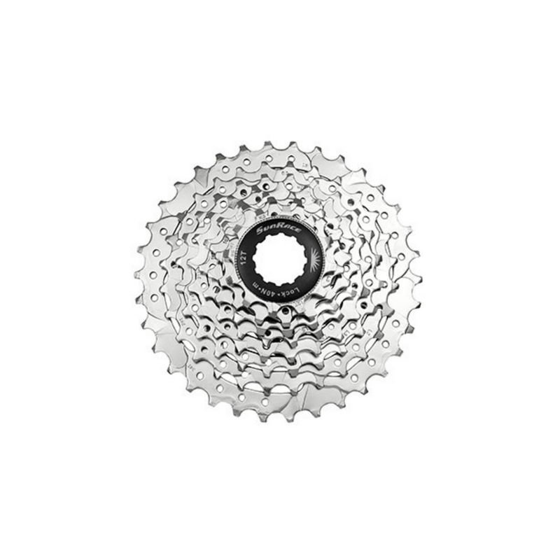 Sunrace CSM63 7 Speed ​​Cassette 12-28t in argento in scatola