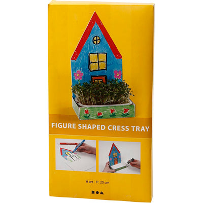 Bin de la compañía Creativ Company con figura, huis, h: 20 cm, blanco, 6 set 1 caja
