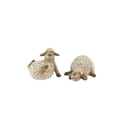 Figurina pecora beige piccola 14x11,5x7,5 cm