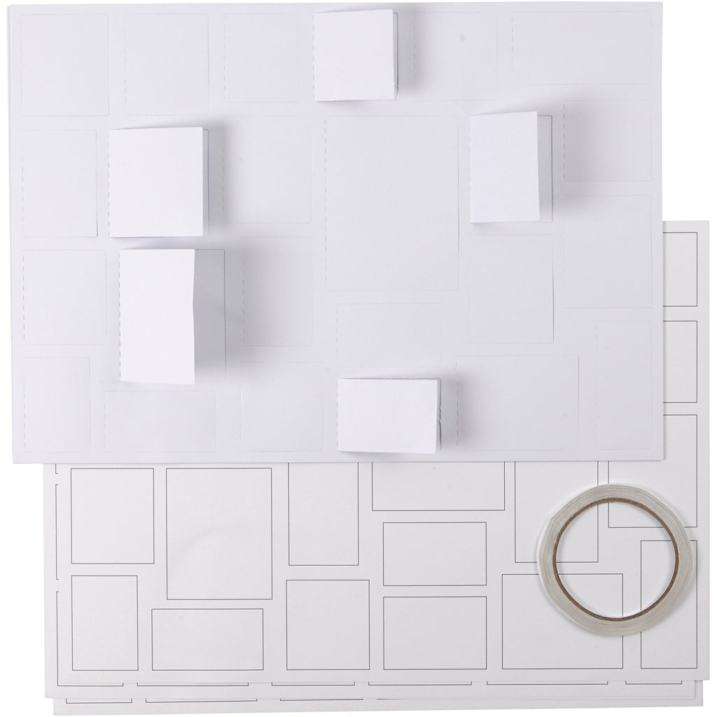 Calendario navideño de Creativ company, tamaño 30x42 cm, blanco, 5 piezas 1 caja