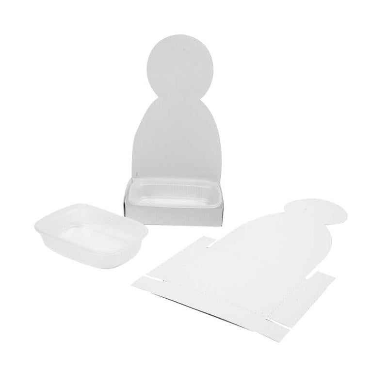 Creativ company vassoio di crescione con figura, persona, h: 20 cm, bianco, 6 set 1 scatola