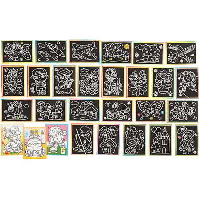 Placas para rascar de la empresa Creativ, tamaño 9x12 cm, 96 div 1 caja