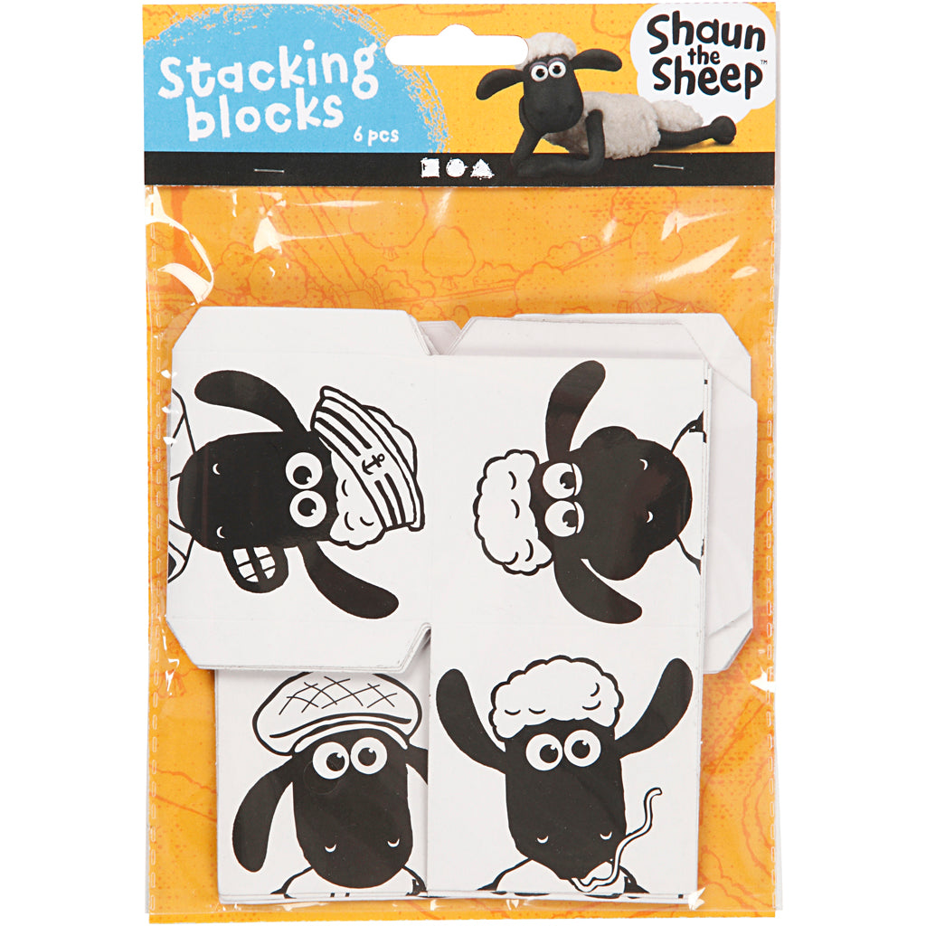 Shaun the sheep stacking blocks, 2 pieces 1 box