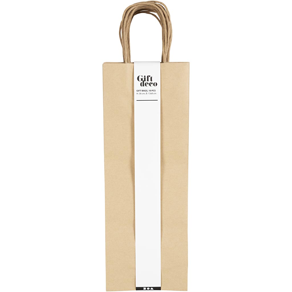 Buste di carta Creative Company, h: 36 cm, l: 13x8 cm, 125 gr, marrone, 10 pezzi 1 scatola