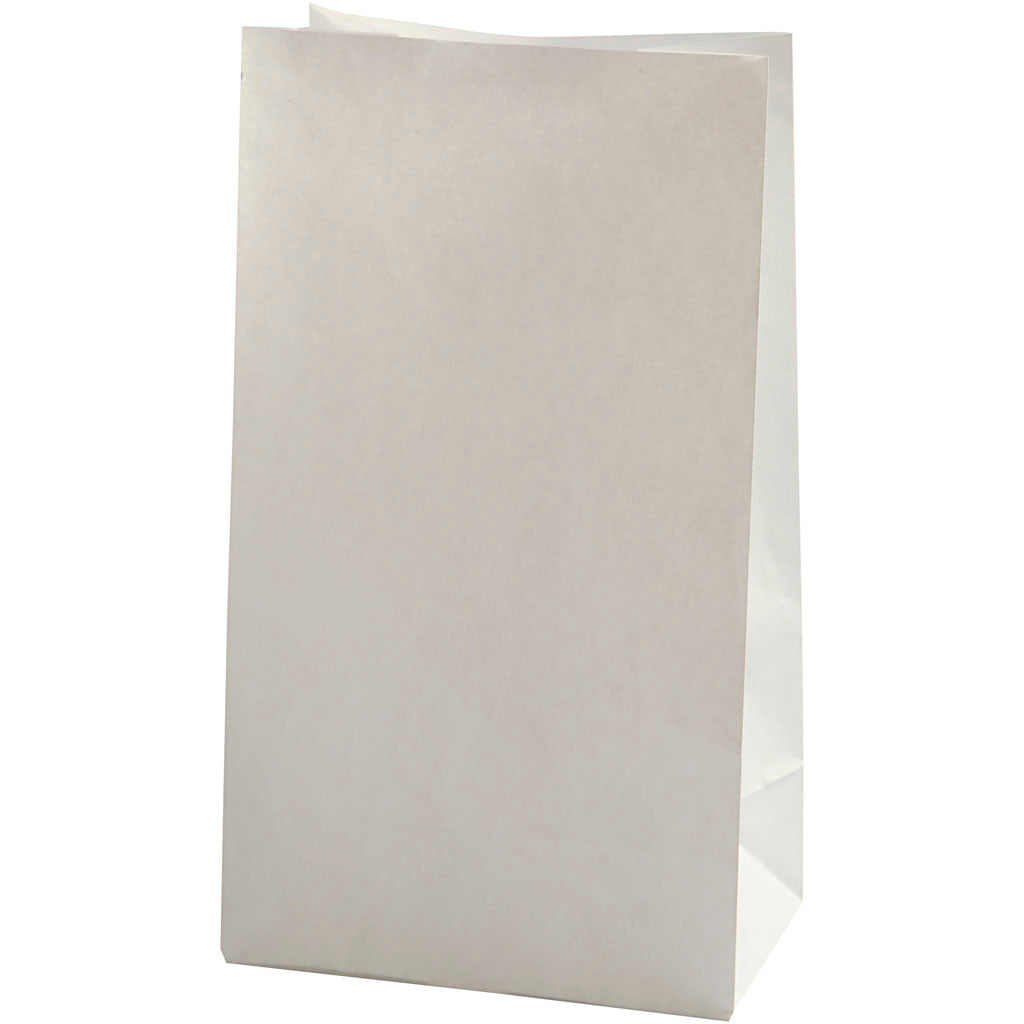 Bolsas de papel Creativ company, h: 27 cm, dimensiones 9x15 cm, 46 gr, blanco, 100 unidades 1 caja