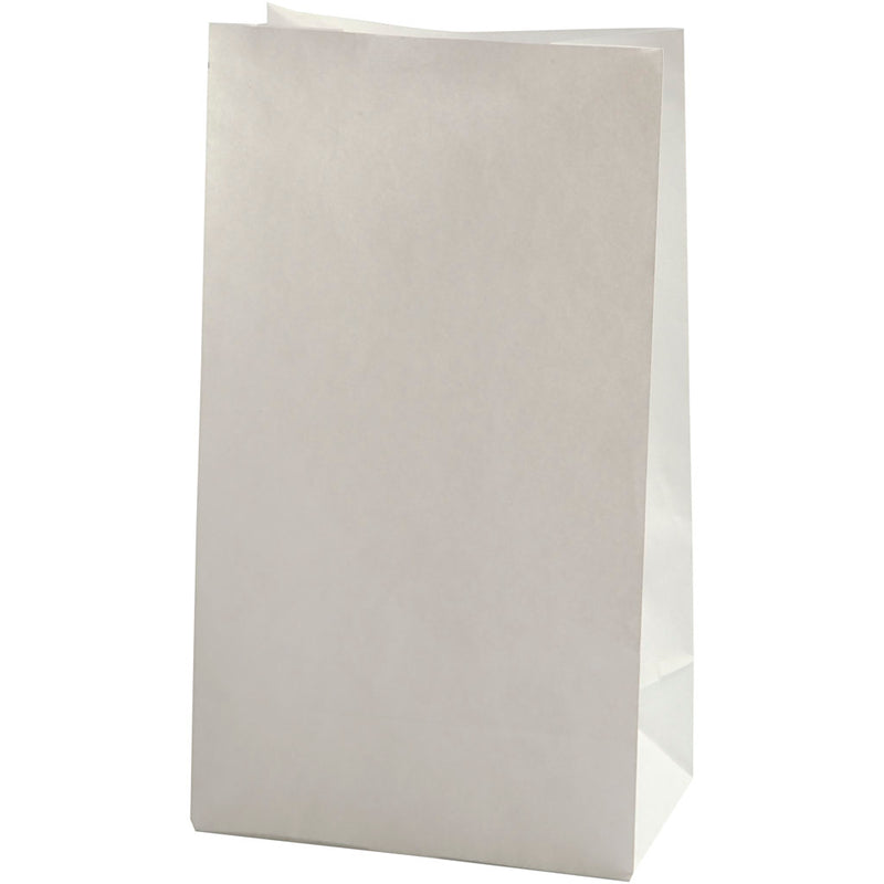 Sacchetti di carta della compagnia creativa, h: 27 cm, dim 9x15 cm, 46 gr, bianco, 100 pezzo 1 scatola