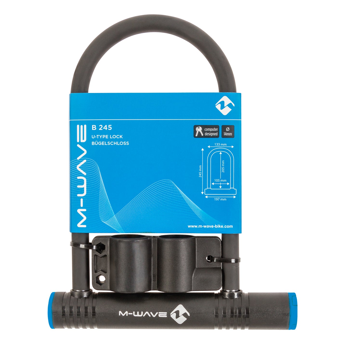 M-Wave U-Lock B245 Bicycle Lock - 256mm - Black