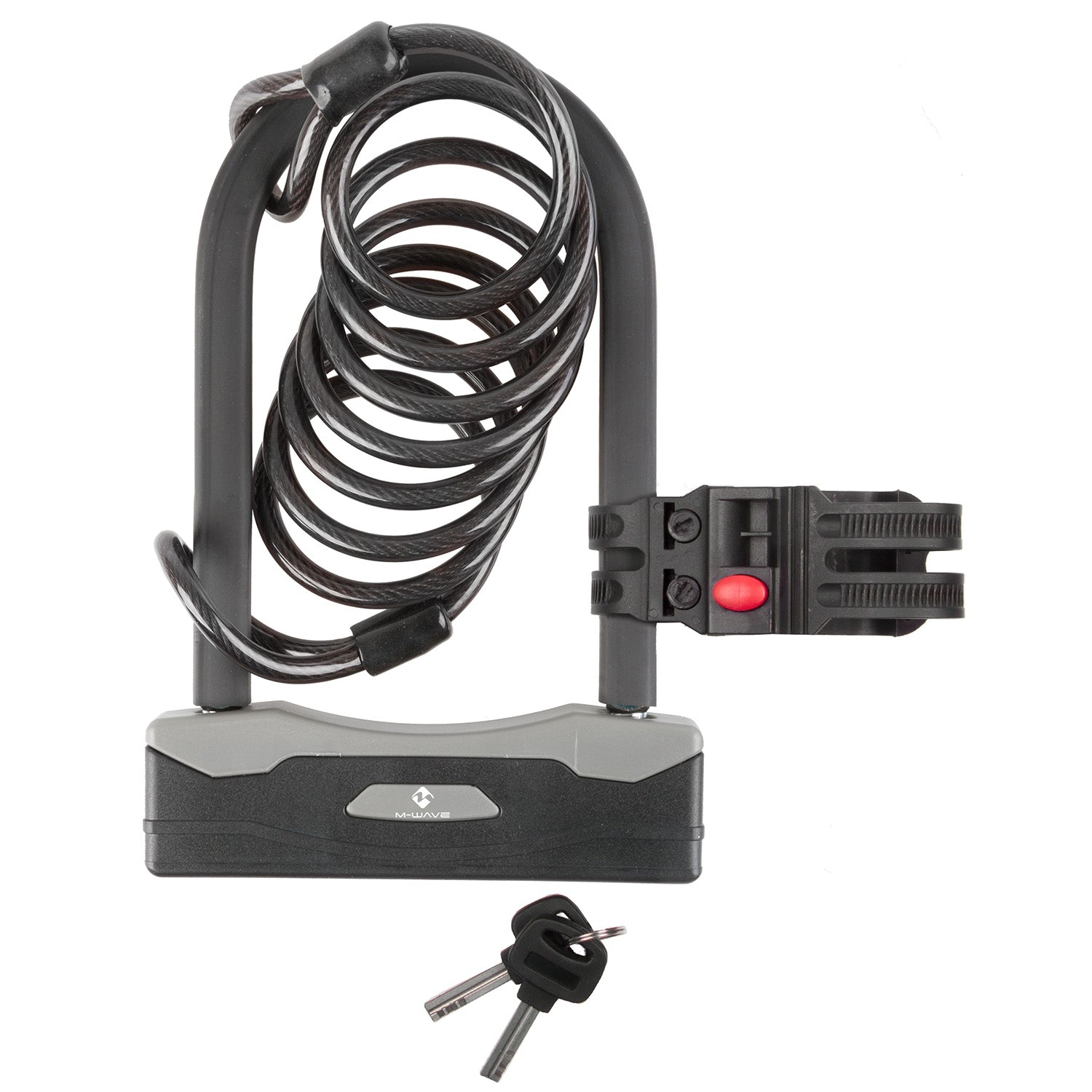 Candado de grillete M-wave b 247 sc 8,18 l con cable en espiral
