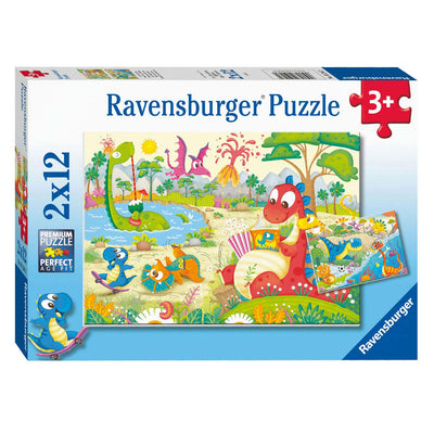 RAVENSBURGER LIEVELINGDINOS PUZLER, 2X12ST.