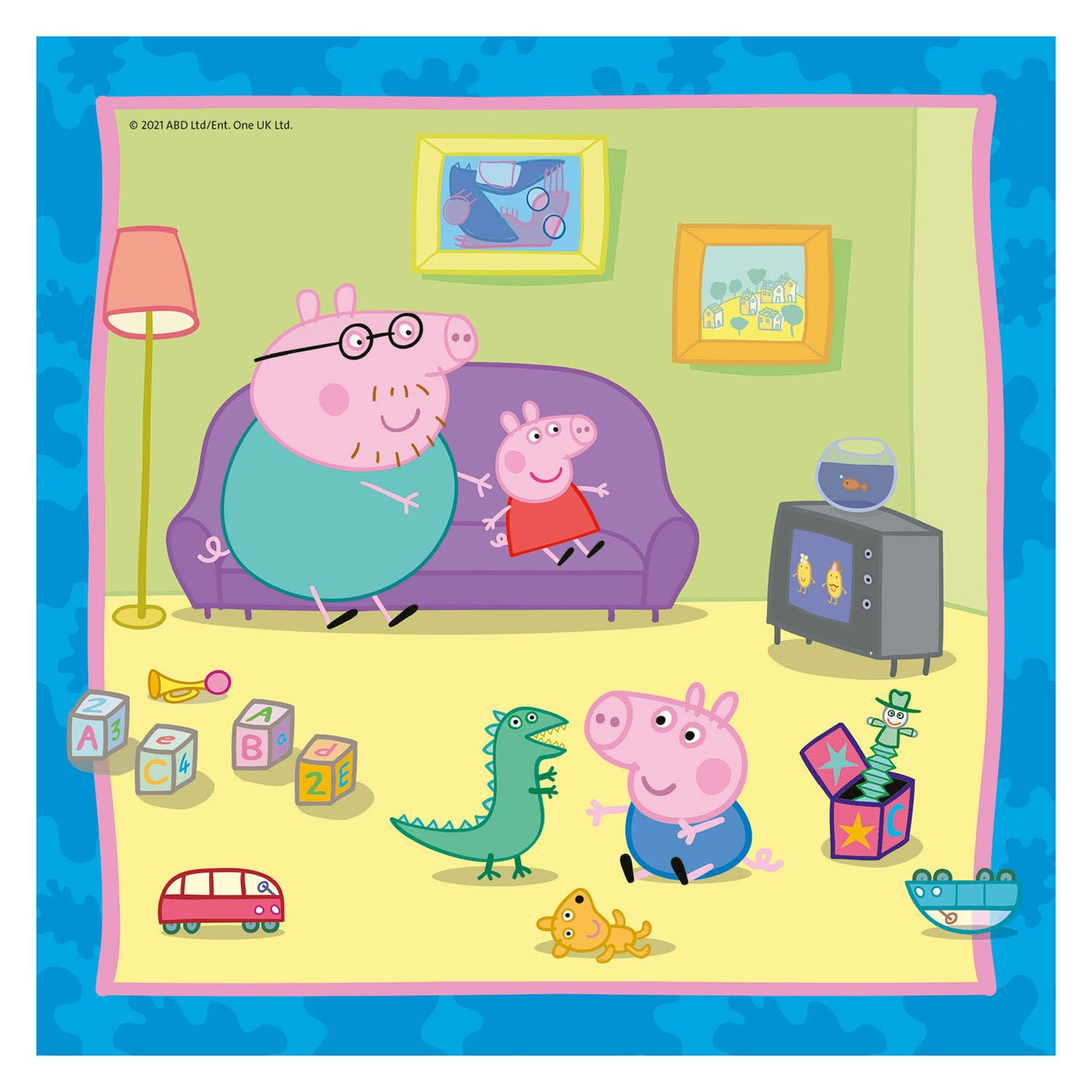 Ravensburger familie en vrienden van peppa pig legpuzzel, 3x49st.