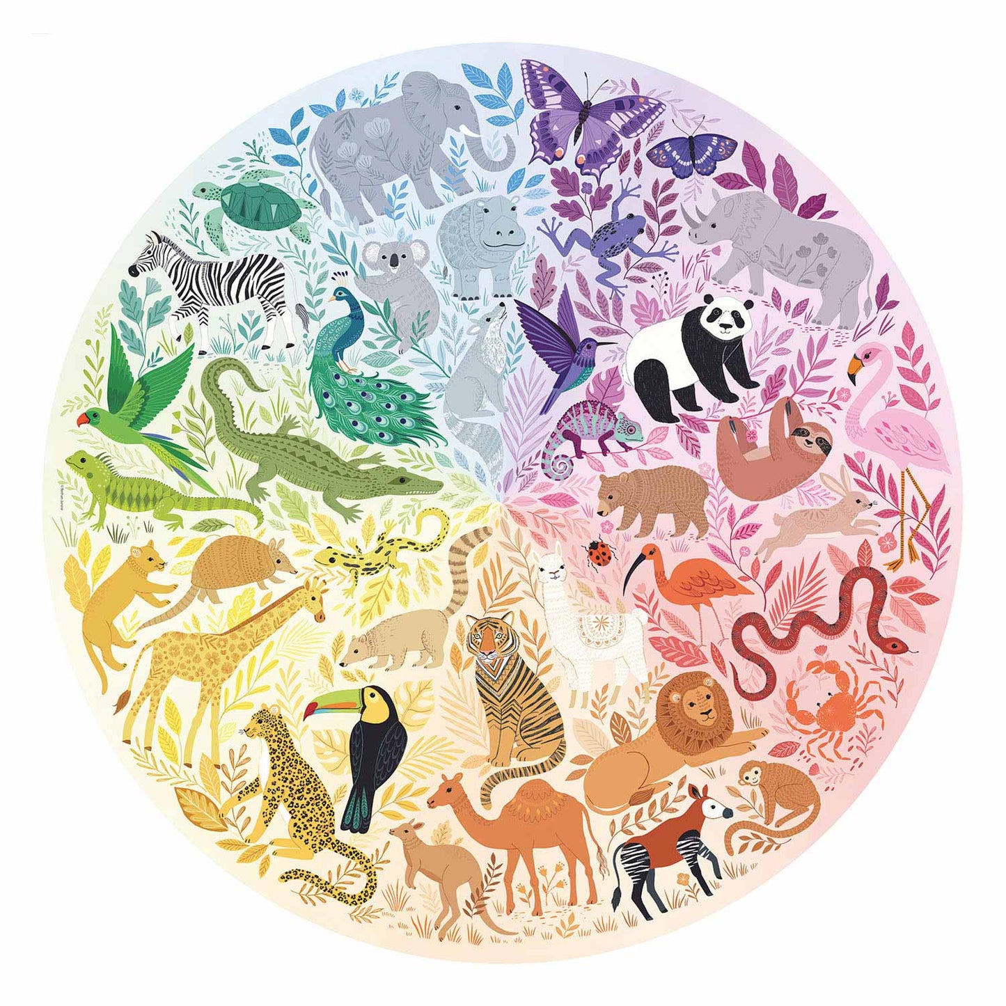 RAVENSBURGER CIRCHIO DI COLORE PUZILI ANIMALI, 500 °.