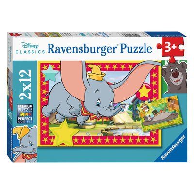 Classici di Ravensburger: puzzle di gambe del libro Domo e Jungle, 2x12st.