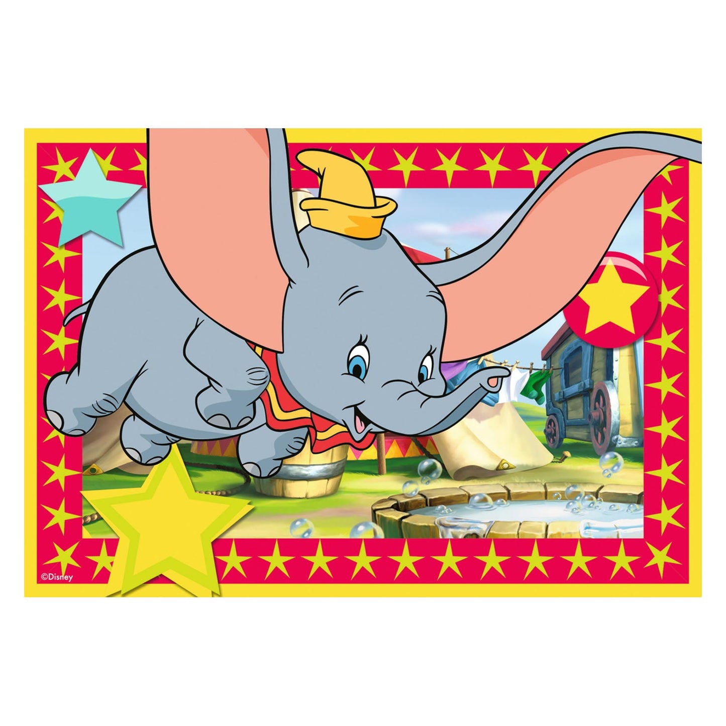 Ravensburger disney classics: dombo en jungleboek legpuzzel, 2x12st.