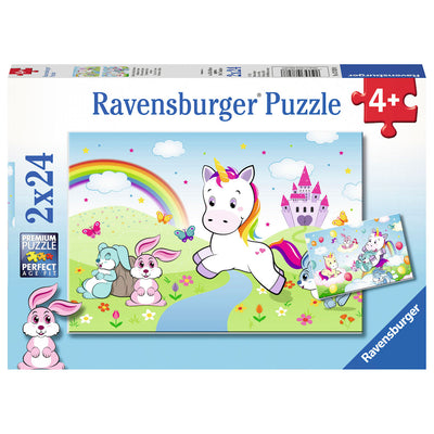 Ravensburger - Piezas de unicornio de cuento de hadas 2x24 piezas