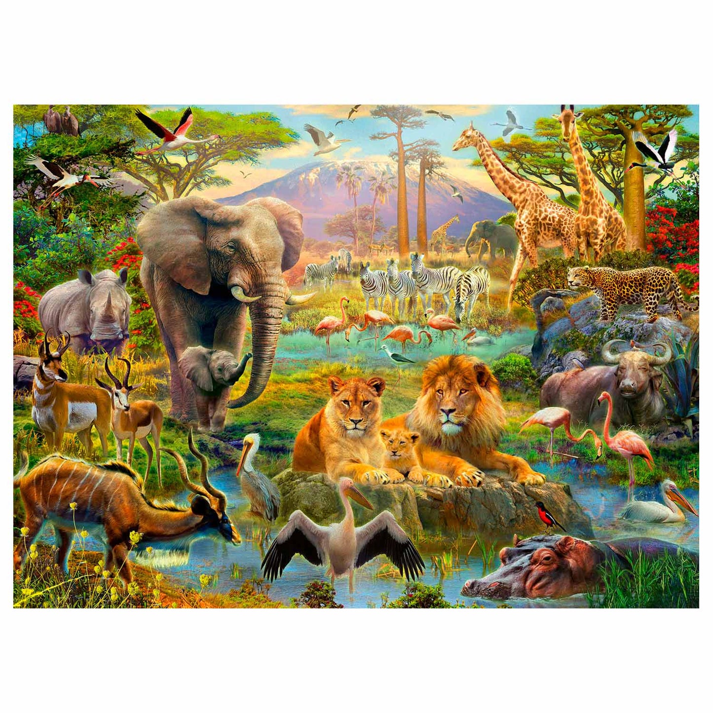 Ravensburger - Animales del rompecabezas de Savannah 200 piezas xxl