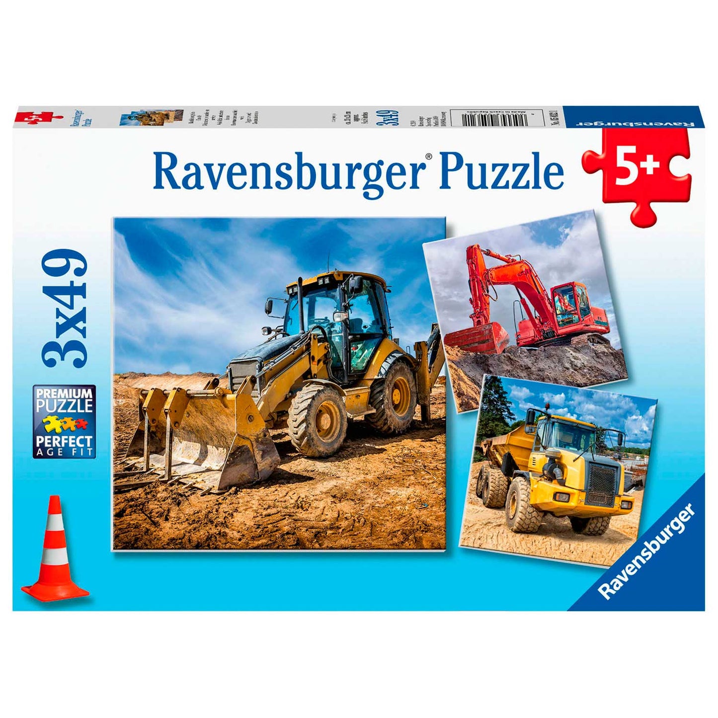 Ravensburger - Macchinari da costruzione al lavoro puzzle 3x49st.