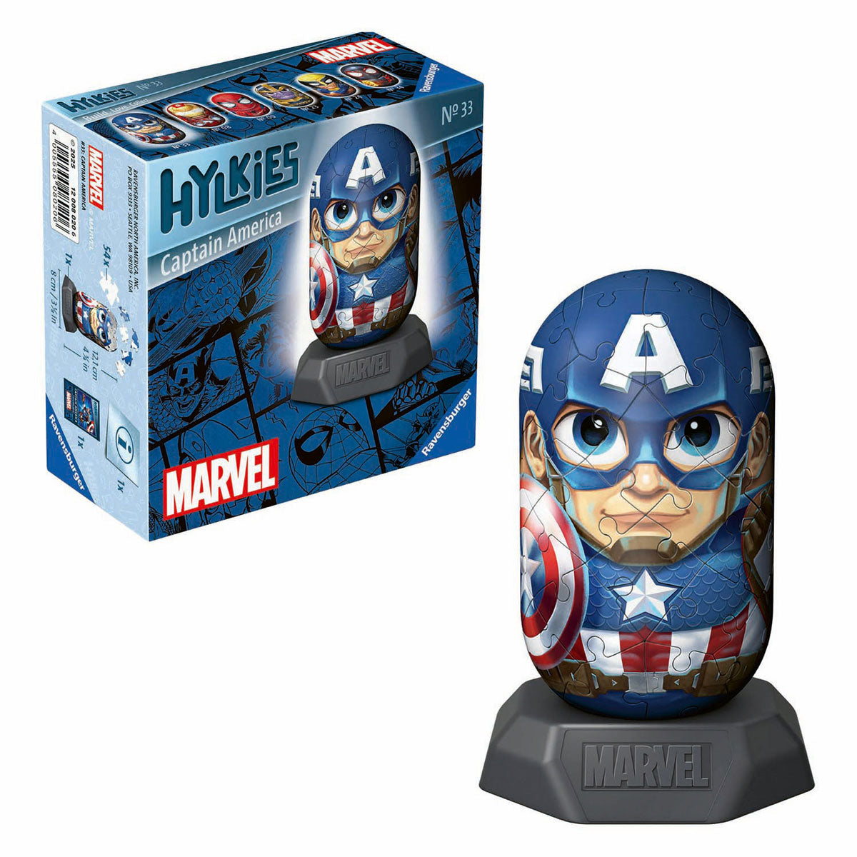 Ravensburger Puzzle 3D Hylkies Marvel Capitán América - 54 uds.