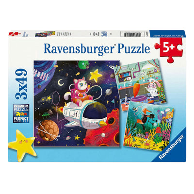Puzzle Ravensburger Scopritori di animali - 3x49 pezzi.