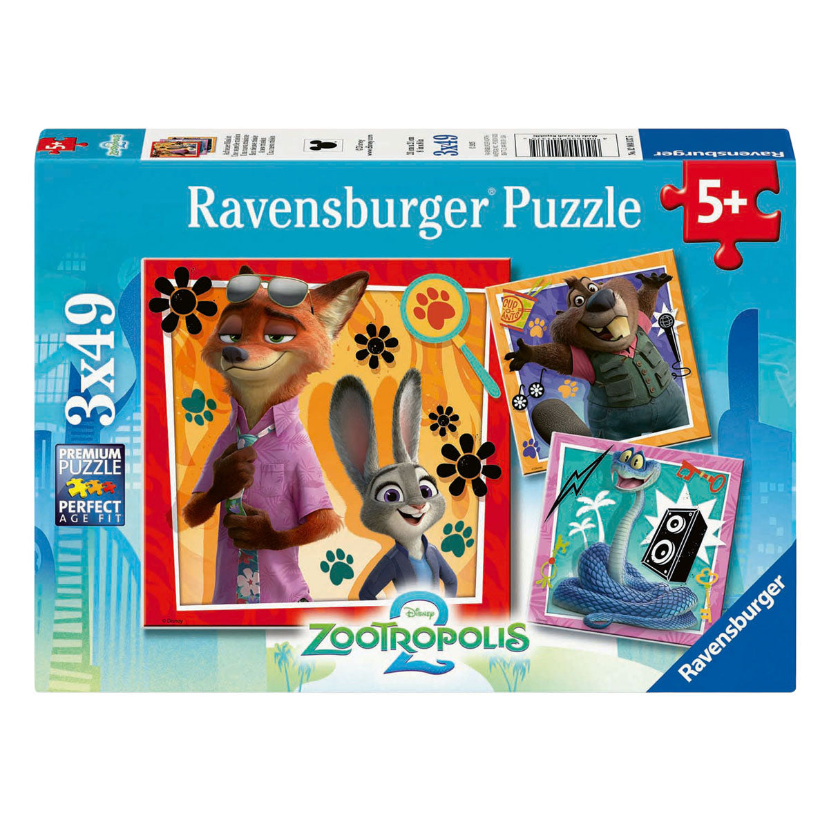 Puzzle Ravensburger Zootropolis 2 - 3x49 pezzi.