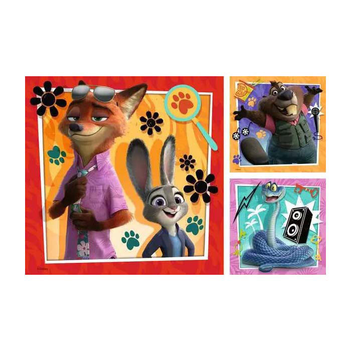 Puzzle Ravensburger Zootropolis 2 - 3x49 pezzi.