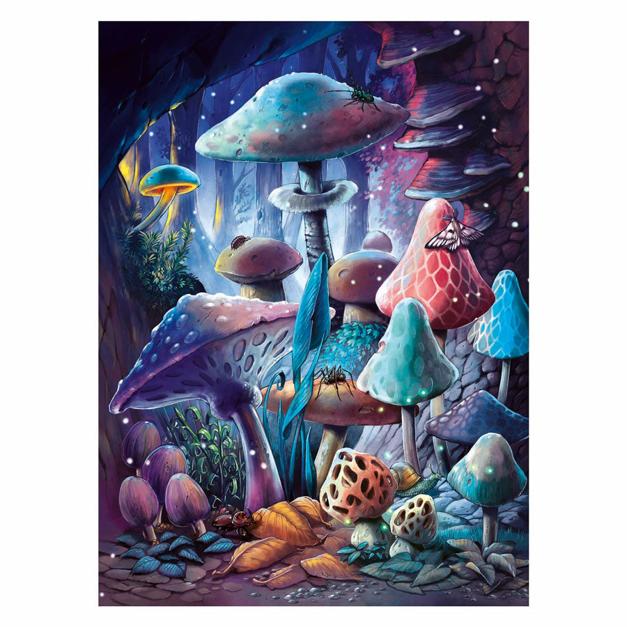 Puzzle Ravensburger i funghi al chiaro di luna si illuminano al buio - 500 pezzi.