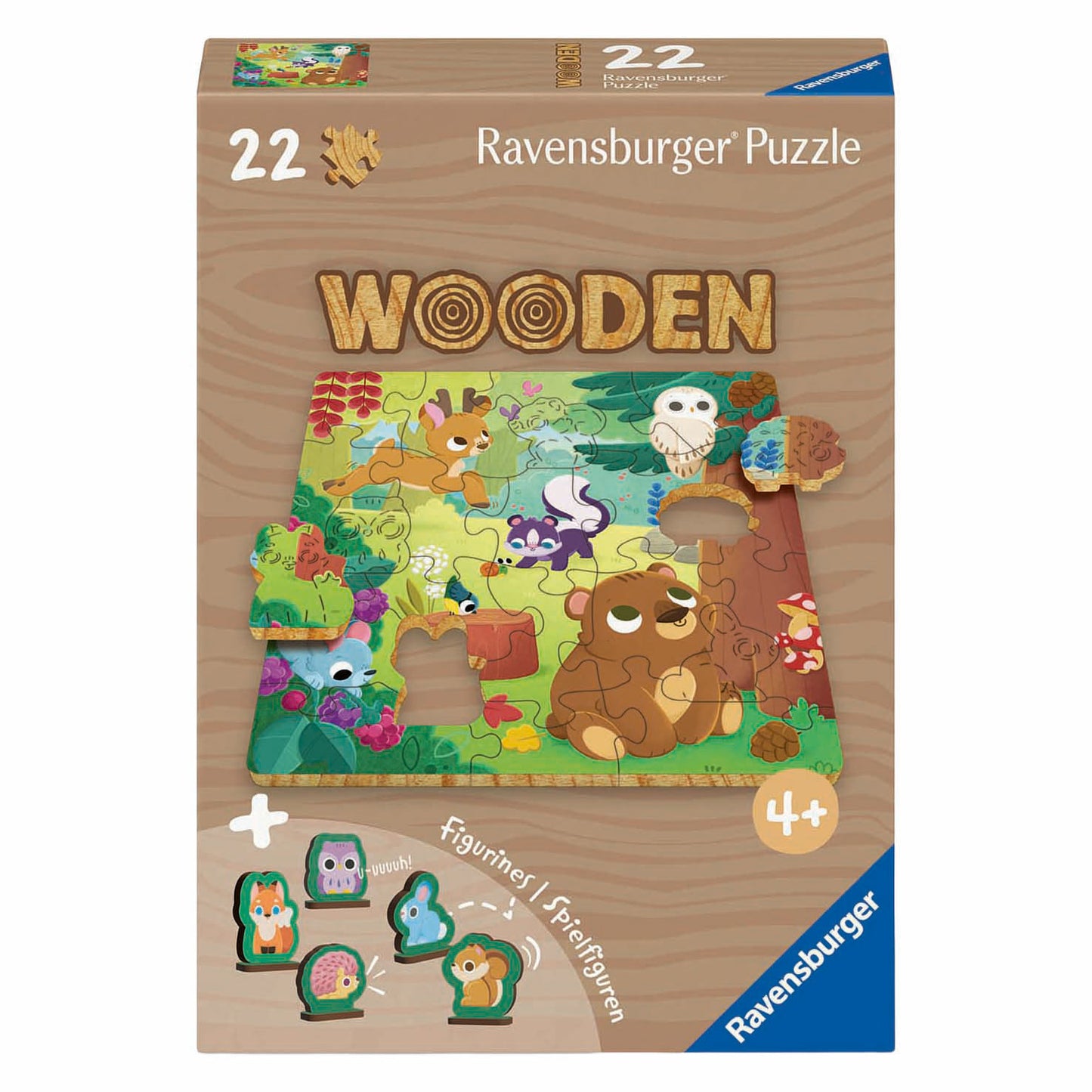 Puzzle in legno Ravensburger animali della foresta - 22 pezzi.