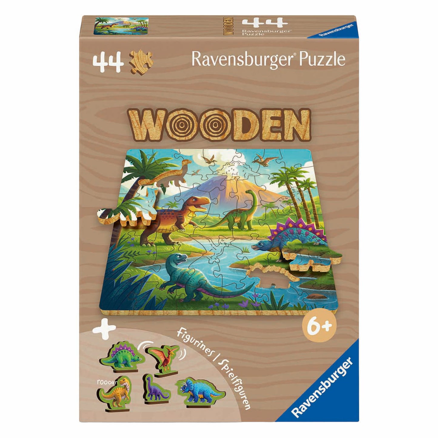 Dinosauro puzzle in legno Ravensburger - 44 pezzi.