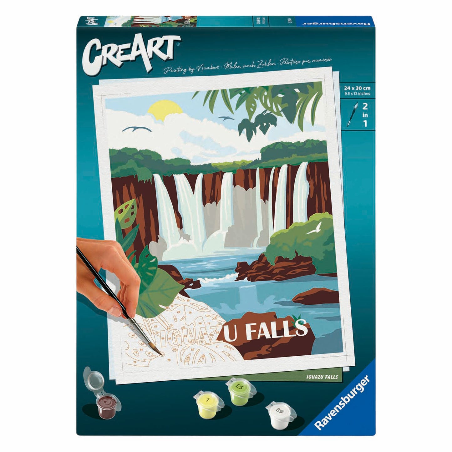 Ravensburger creart dipingi con i numeri - cascate di Iguazu