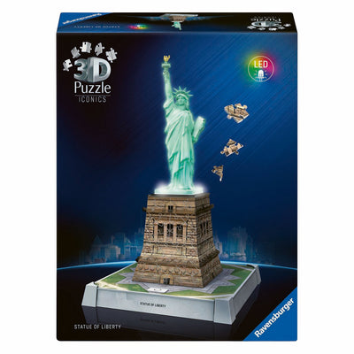Ravensburger Puzzle 3D icónico Estatua de la Libertad - con luz - 128 piezas