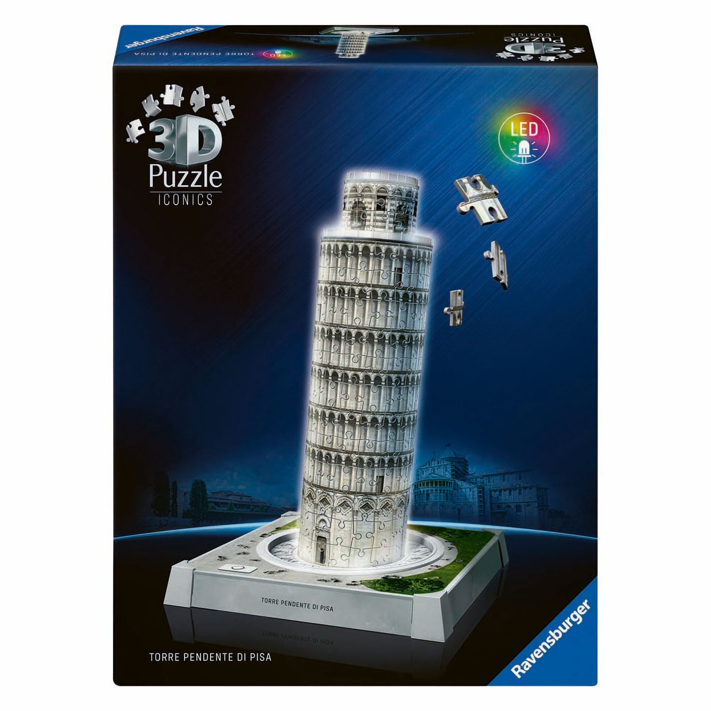 Ravensburger Puzzle 3D icónicos Torre de Pisa - con luz - 231 piezas.