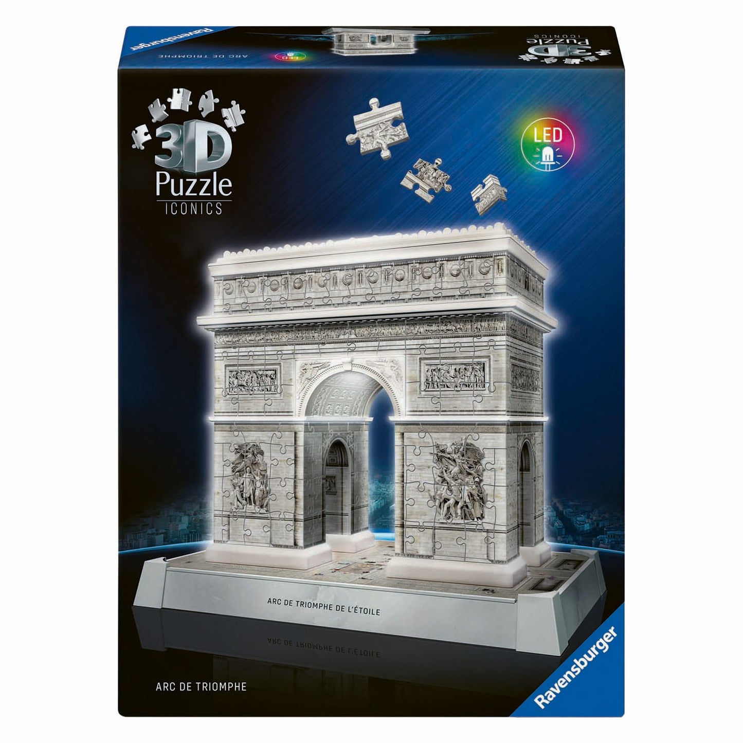 Ravensburger Puzzle 3D Iconics Arco di Trionfo Parigi - con luce - 255 pz.