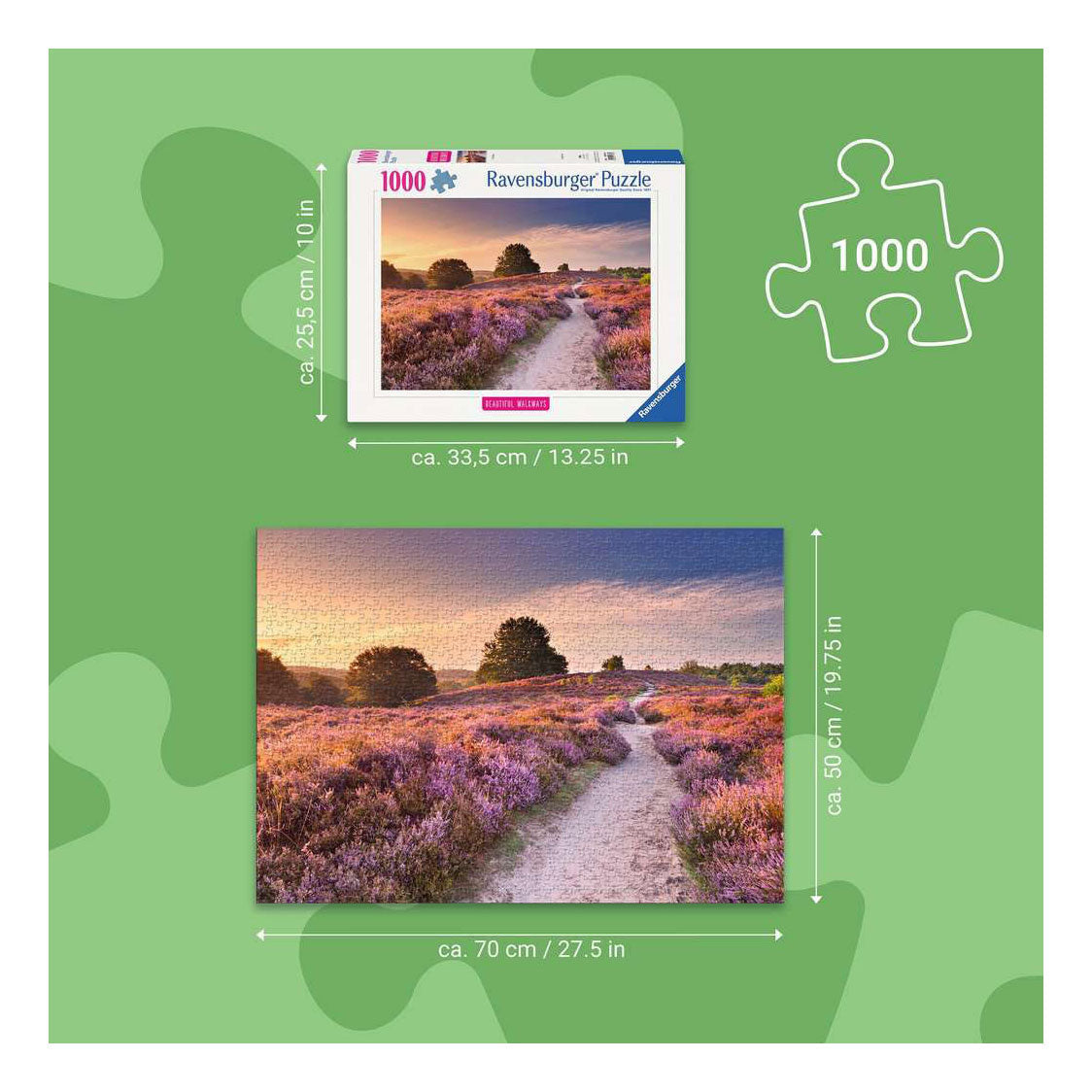 Puzzle Ravensburger percorso rosa - 1000 pezzi.