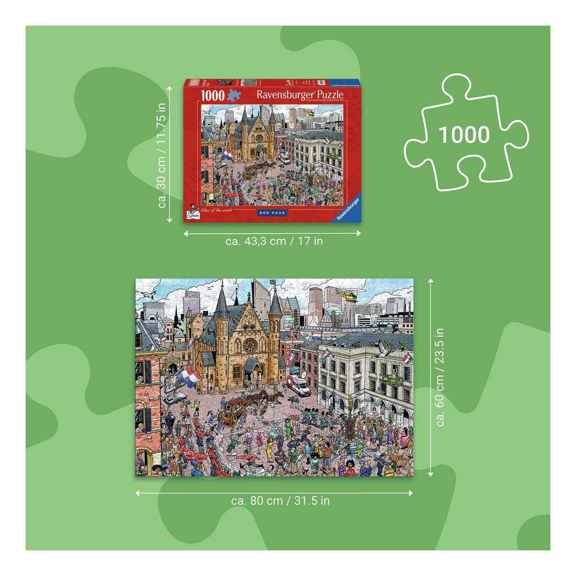Puzzle Ravensburger Fleroux L'Aia - 1000 pezzi.