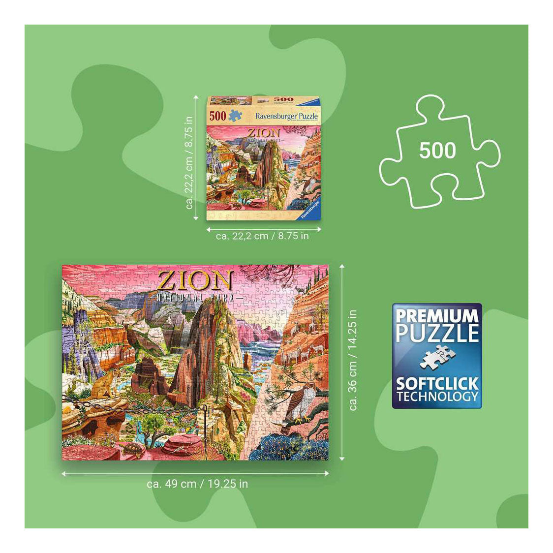 Ravensburger legpuzzel zion national park - 500st.
