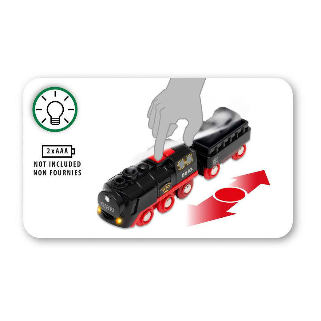 Brio stoomtrein met stoomfunctie