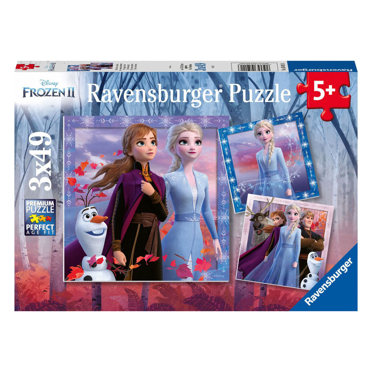 Ravensburger puzzles disney frozen 2 - 3 x 49 pieces - children's puzzle