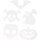 Creativ company figuras de halloween, medidas 25x17 cm, 230 gr, blanco, 16 piezas 1 caja
