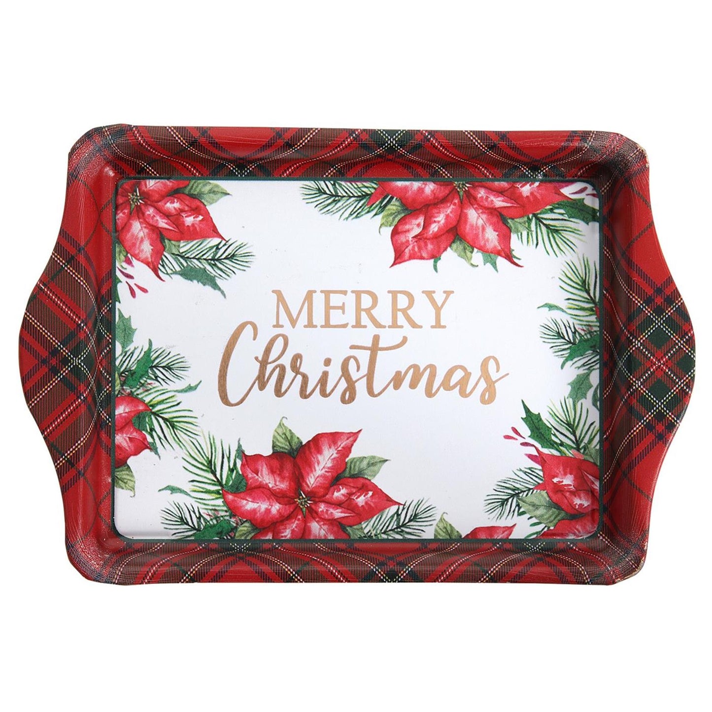 Svenska living bandeja de café Flor navideña dorada 21x14x2cm