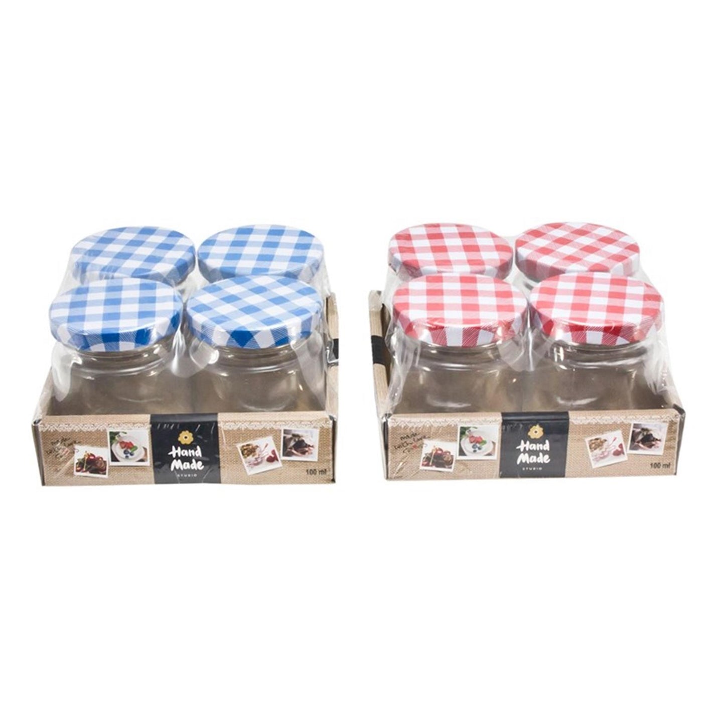 Utensilios de cocina tarro mermelada cristal conserva 100ml 5,5x6,5cm pack 4uds