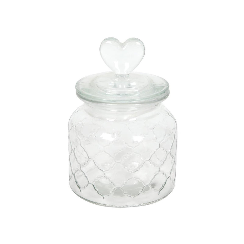 Tarro de cristal corazón 10,5x17cm