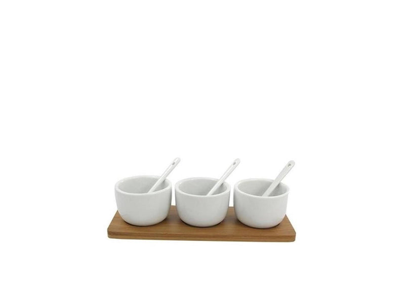 Juego de salsas Food for fun de 7 piezas con tabla de madera
