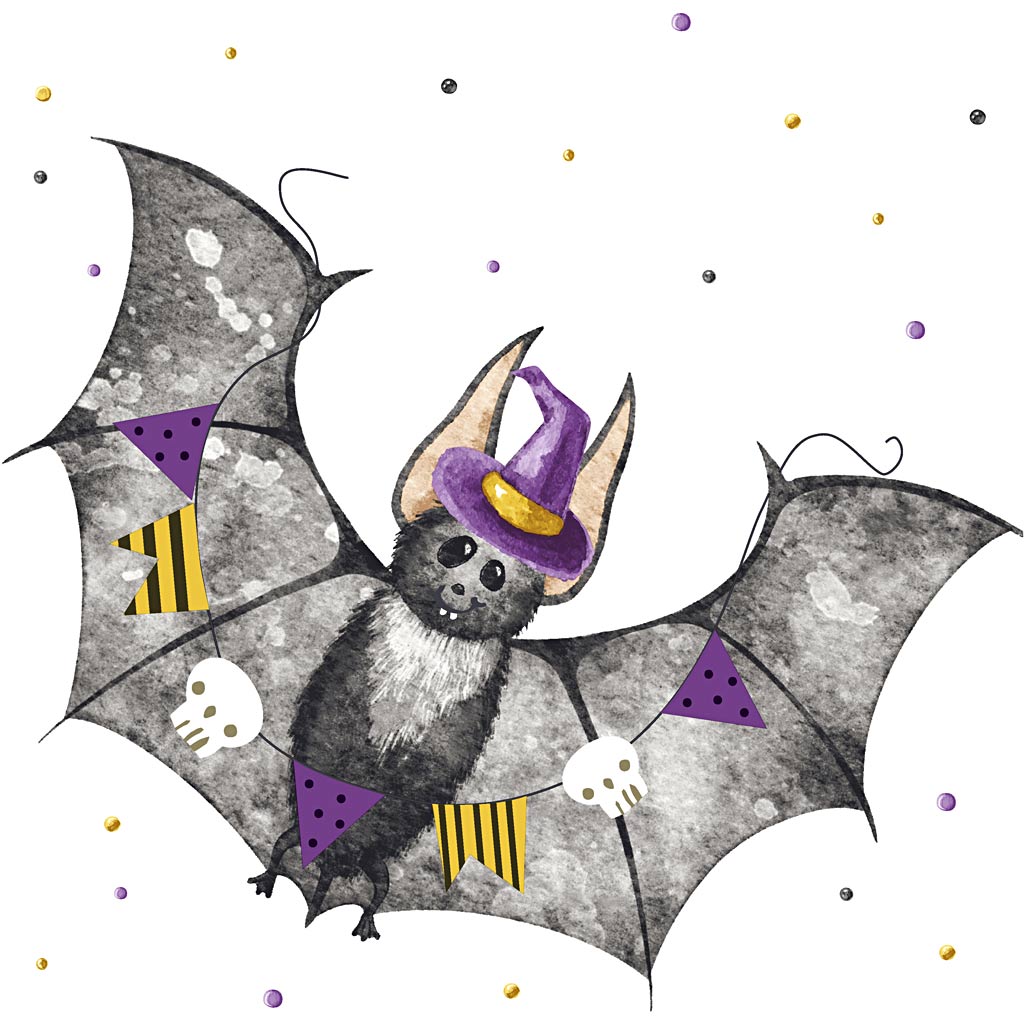 Napkins, bat, size 33x33 cm, 20 pieces, 1 box