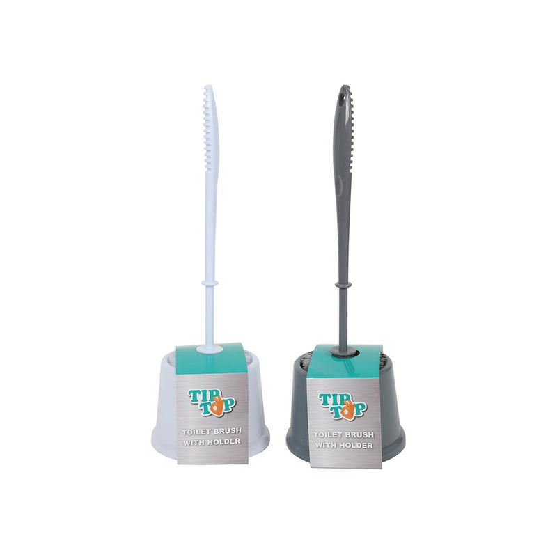 Set scopino per WC grigio bianco