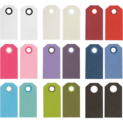 Etichette manila Creative Company, misura 6x3 cm, 250 g, vari colori, 30x10 pezzi 1 scatola