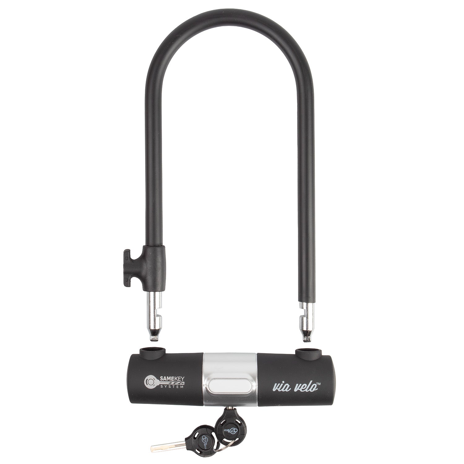 Lucchetto ad arco 2 in 1 Via Velo con cavo a spirale